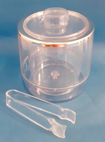 Clear plastic ice bucket - ice, with