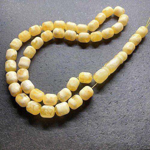Antique amber tesbih barrel - amber,
