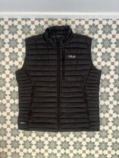 Rab Mens Microlight Vest Down Zip Gilet Quantum Pertex Nikwax - XXL 2XL - Black