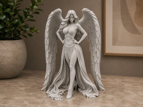 Winged angel goddess statue - goddess,