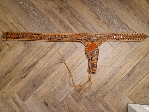 Vintage hand tooled leather - vintage,