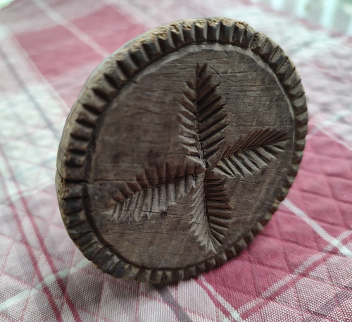 Primitive butter stamp hand - stamp,