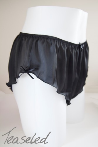 French knickers black silky - knickers,