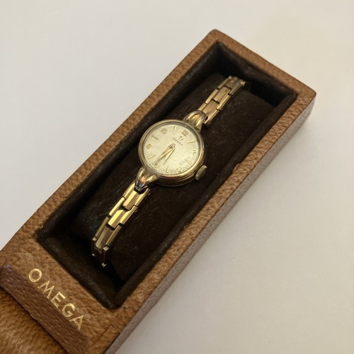 Ladies 9ct gold omega watch - 9ct,