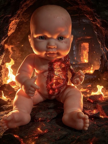 Ooak horror doll creepy bloody - ooak,