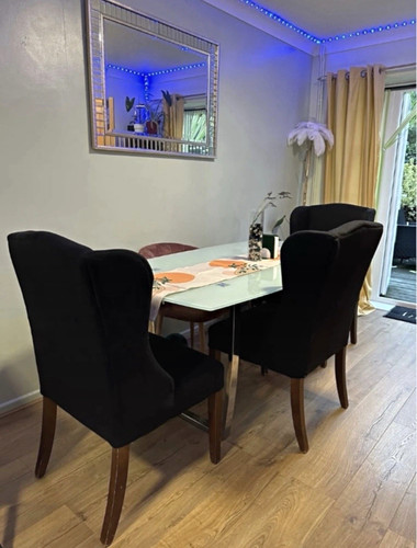 Elegant black wingback dining - wingback,