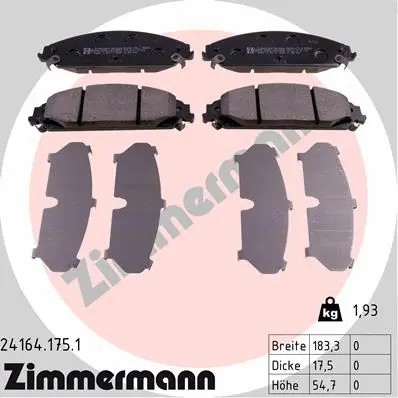 Front brake pad - set, disc