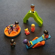 ELC Happyland Playground Playset Bundle Seesaw Slide Roundabout 7 Figures