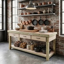 Wooden  Workbench With Drawers