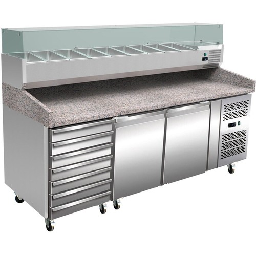 Pizza prep counter - prep, fridge
