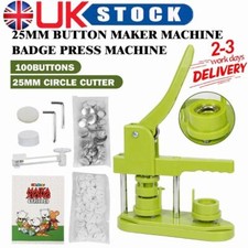 Button Maker Machine Badge Press Machine 25mm+100 Buttons+25mm Circle Cutter UK