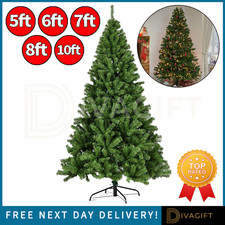 GREEN ARTIFICIAL CHRISTMAS TREE 5FT 6FT 7FT 8FT 10FT XMAS TREE WITH STAND NEW