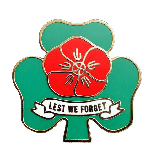 Irish red poppyday pin - poppyday, badge