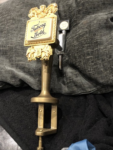 Vintage brass tuborg - gold, beer