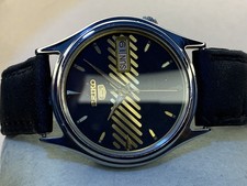 Beautiful Vintage Seiko Automatic black gold stripes dial Watch Japan Made