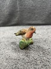 Vintage Crown Staffordshire Bone China Hand Painted Bird - Robin  3" Long x 2" H