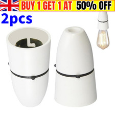 2 Pcs B22 Bulb Bayonet Pendant Lamp Holder Ceiling Pendant Light Fitting White