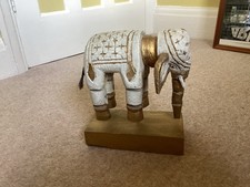Vintage Wooden Carved Elephant