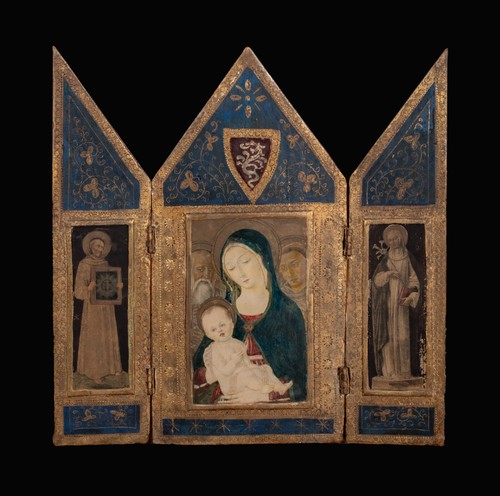 Italian triptych madonna child - italian,