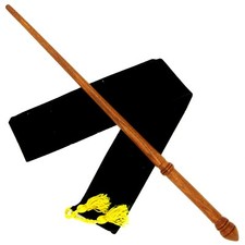 15" Hand Turned 1st Year Mahogany Wood Hermione Granger Magic Wand w/ Free Bag