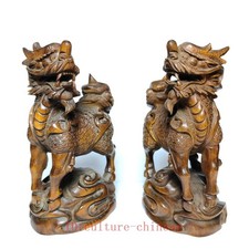 A pair  Old Chinese Boxwood
