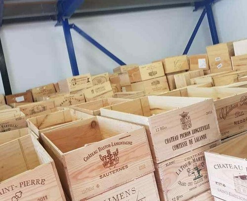 Bottle size wooden wine - -,