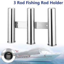 Fishing Rod Holder Rack for Marine Boat Rail Mount 3 Rod Holders Stainless Steel