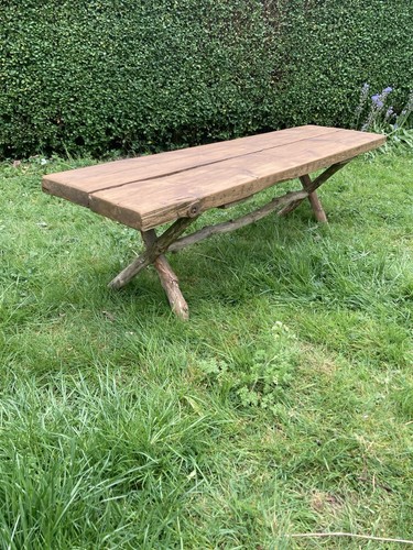 Rustic handmade garden bench - rustic, bench/
