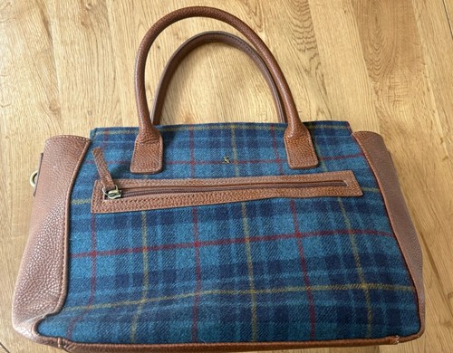 Joules blue tartan handbag - blue,