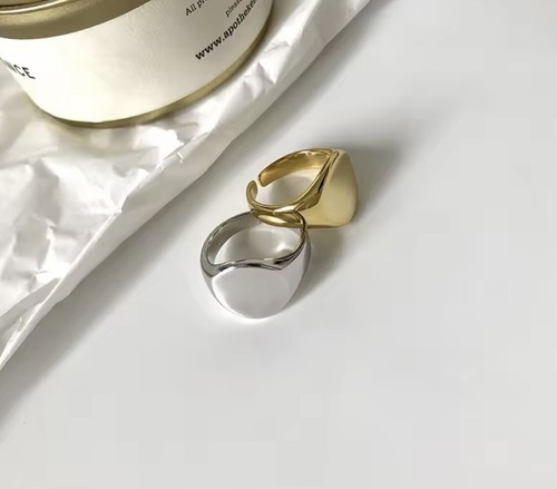 Silver signet ring - silver,