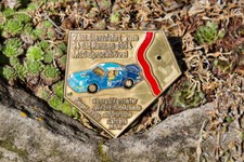 VINTAGE AUTOMOBILE CAR.BADGE # PORSCHE CARRERA 24 HOURS RALLY 1994 SPROCKHOVEL