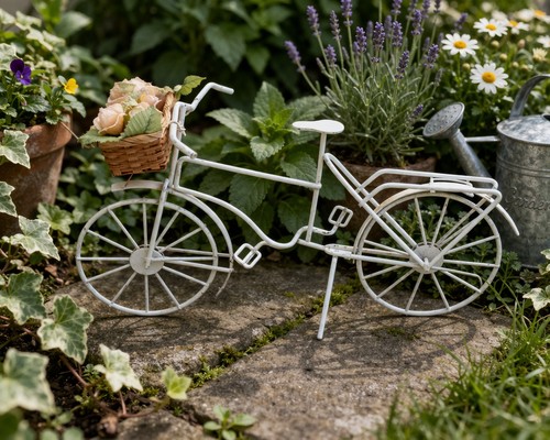 Vintage white metal decorative - metal,
