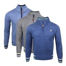 Mens Jumper Half Zip High Neck Wool Acrylic Thick Knitted Sweater Pullover 42-11