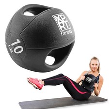 XPRT Fitness 10lb Dual Grip Medicine Ball Textured Exercise Ball Core Training