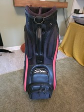 Titleist Tour Staff Bag with Rain Hood 6-Way Divider Black/Red. Great Condition!