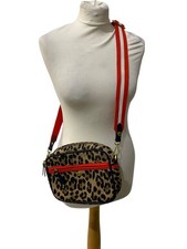 Boden Women's Leopard Print Crossbody Bag Canvas Red Strap 1 RVB001
