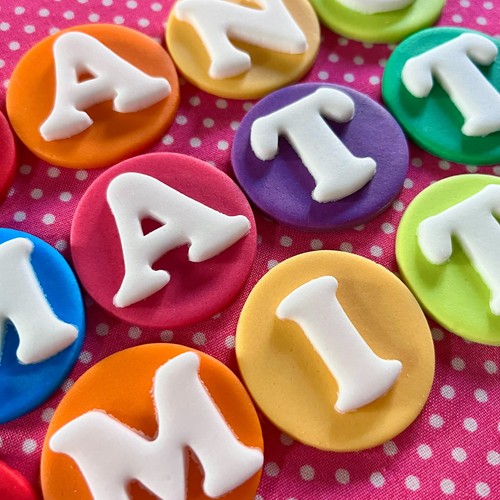 Edible fondant letters number - fondant,