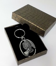 HAWK Bird on glove, PEWTER KEYRING, For Key rings, Bags, Collectables (KB31)