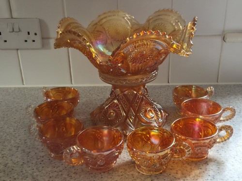 Carnival marigold glass punch - carnival,