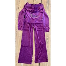 NWT Juicy Couture Violet Sunset Velour Tracksuit Set Rhinestone Logo Size S