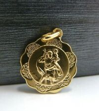 9ct Gold St Christopher Pendant/Charm 9ct Gold Hallmarked 24mm