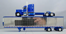 DCP 1/64 Blue Peterbilt 389 Utility Refrigerated Trailer Carrier 60-1735