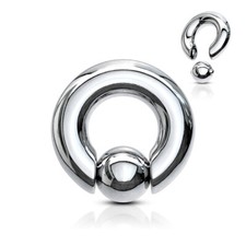 HEAVY Captive Bead Ring CBR LARGE Ear BCR Prince Albert 3mm-10mm Spring Action