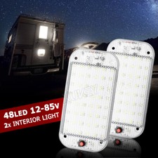2pcs 12V 24V White Ceiling Roof Light LED Interior Caravan Motorhome Trailer RV,