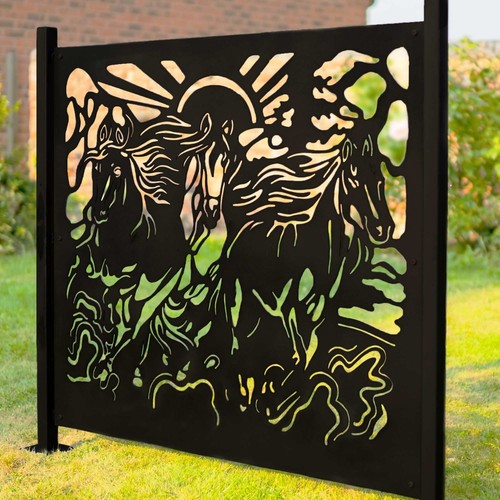 Metal garden fencing panels - garden, 4
