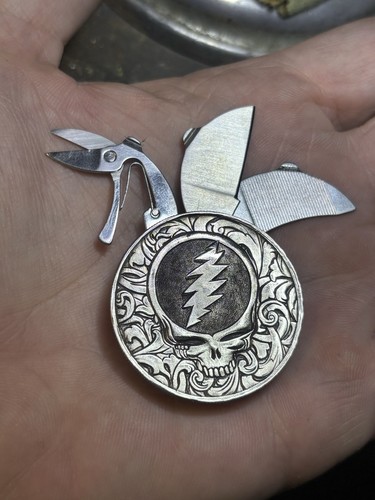 Hobo nickel coin - coin, knife