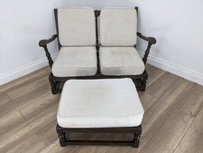 SOFA 2 Seater Ercol Windsor 445 2 Elm Removable Cushions Footstool FREE DELIVERY