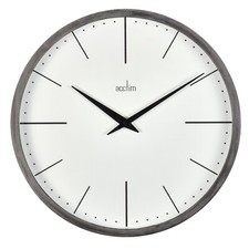 Acctim Leksvik Wall Clock Quartz Minimalist Bent Ash Wood Case Grey 42cm