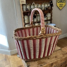 Vintage red white woven - white,
