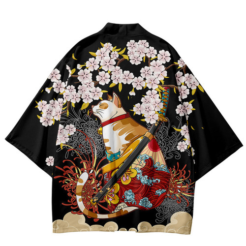 Cat men kimono yukata coat - yukata,